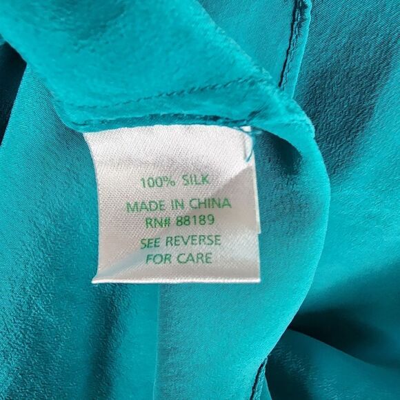 LILLY PULITZER WOMENS XS SILK ELSA LONG SLEEVE BLOUSE TOP SHIRT BUTTON DOWN NECK - Picture 9 of 9